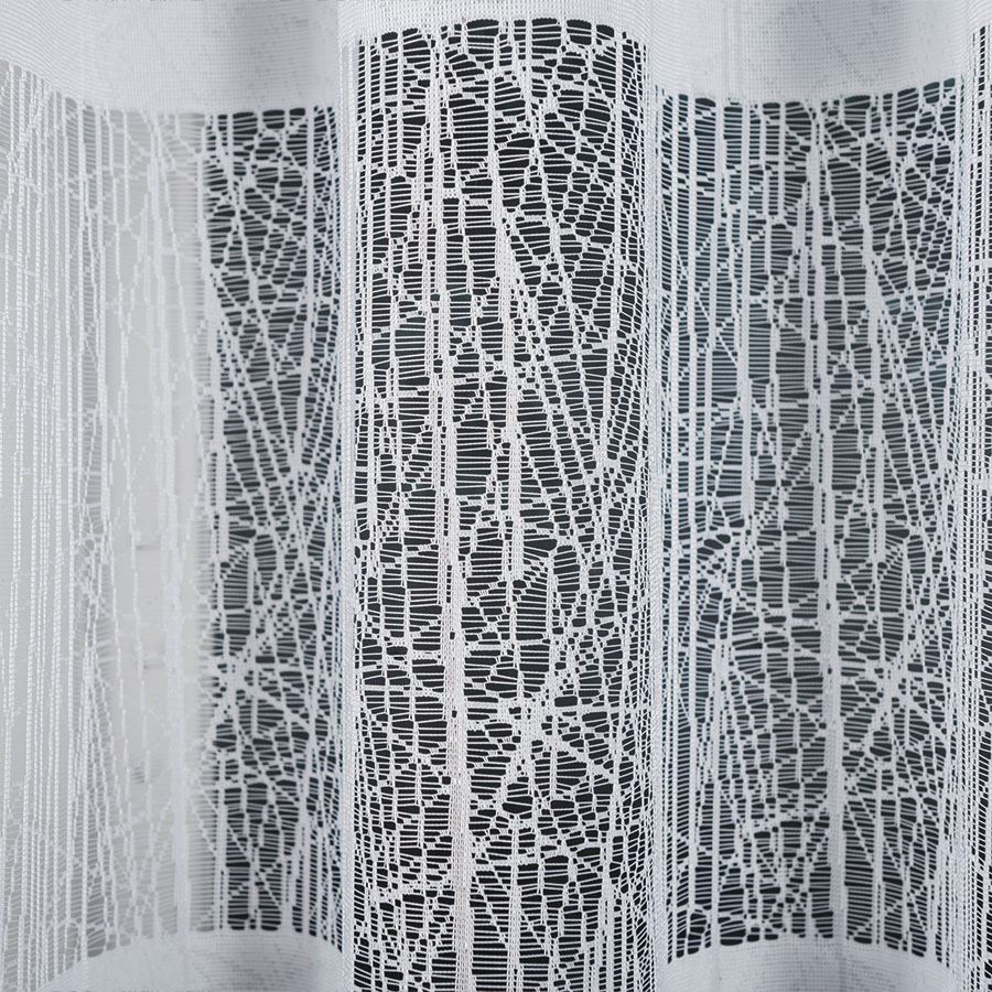 WIKTORIA - Ready-made jacquard curtain with a straight hem - 410x160 cm - white