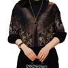Autumn/Winter Printed Plus Velvet Chic Semi-High Neck Warm Top for Moms