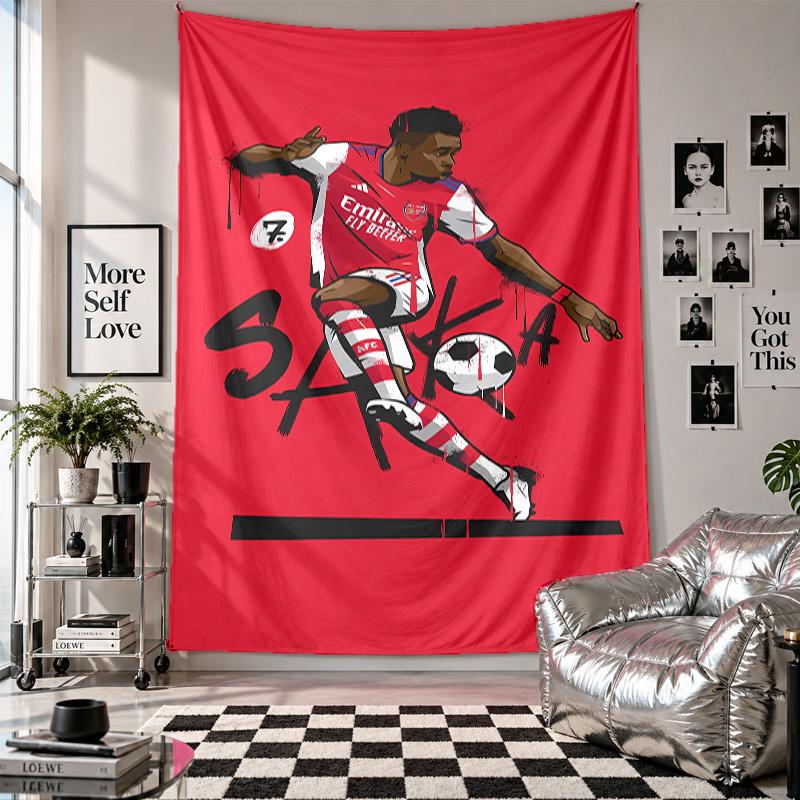 Wall TapestryBukayo Saka Art Hanging Cloth Decorative Background Cover for Room Decoration