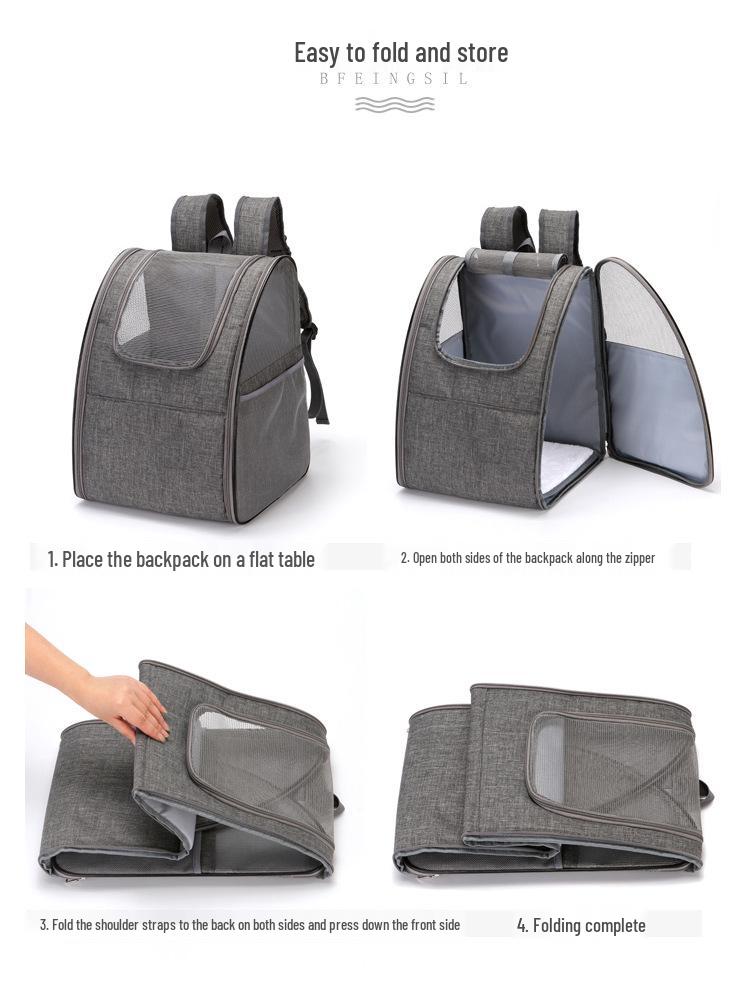 Large Capacity Double Shoulder Cat Carrier Backpack - Portable Pet Travel Bag for Outdoor Use