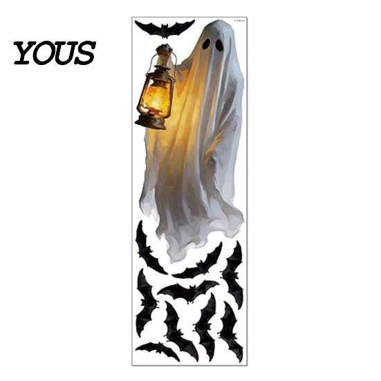 Festive Party Decorations for Classroom Halloween Ghost Window Stickers, Removable PVC Wall Decals, Peel And Reusable Art Smooth Surfaces Stick