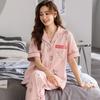 Pajamas Women's Summer Cotton Short Sleeves Trousers Loungewear Thin Middle-aged Mom Loose Plus Size Set