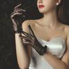 Lace Bridal Gloves with Dot Pattern Easy to Wear Handwear Sheer Gloves for Various Occasion Wedding Ceremony