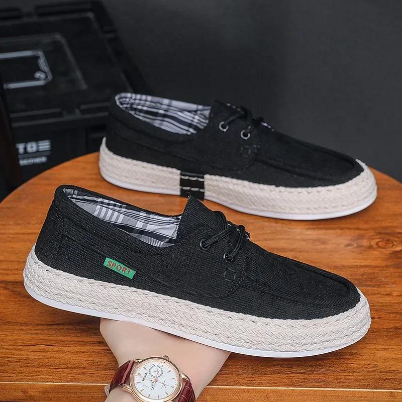 Men  Summer Canvas Shoes Breathable Comfortable Casual Shoes Outdoor Walking Sneakers Loafers for Men Vulcanized Shoes