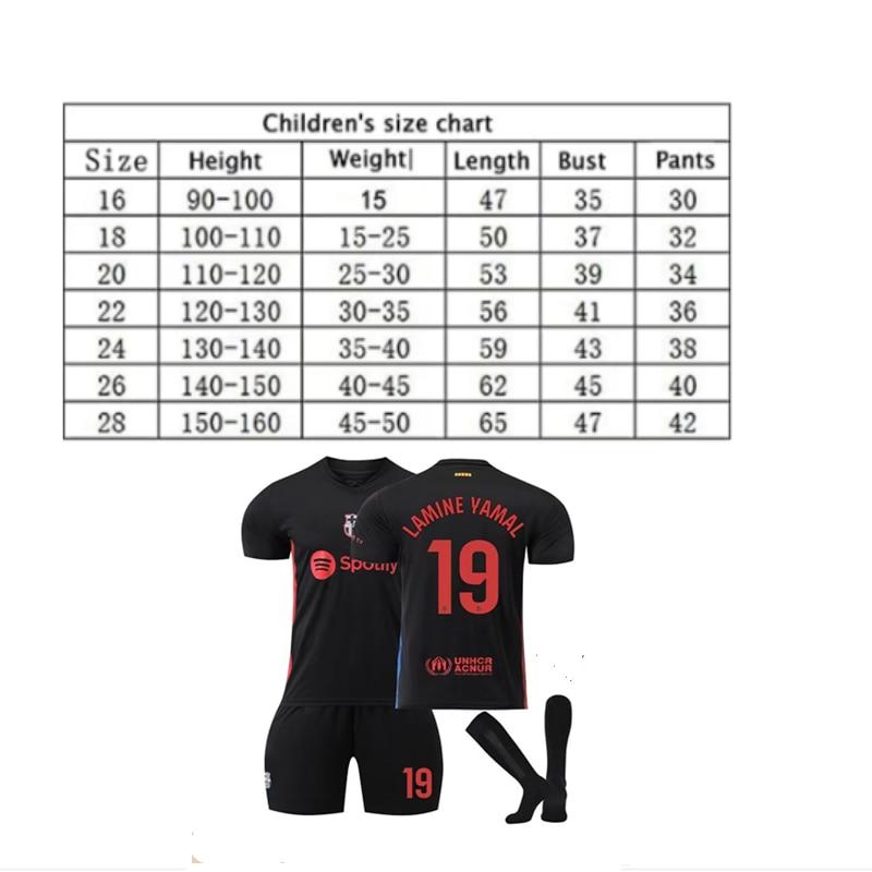 2024/2025 Barcelona Yamal Kids Sportswear Soccer Jersey, Black, Polyester