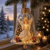 Holiday Home Atmosphere Enhancements 3D Christmas Bell Ornament, Winter Scene Clear Decoration with Santa Immersive Wonderland Ornaments Snowman