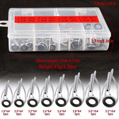 Punta guida per canna da pesca Anello guida in ceramica con scatola Canne da spinning Accessori per aste Attrezzatura da pesca