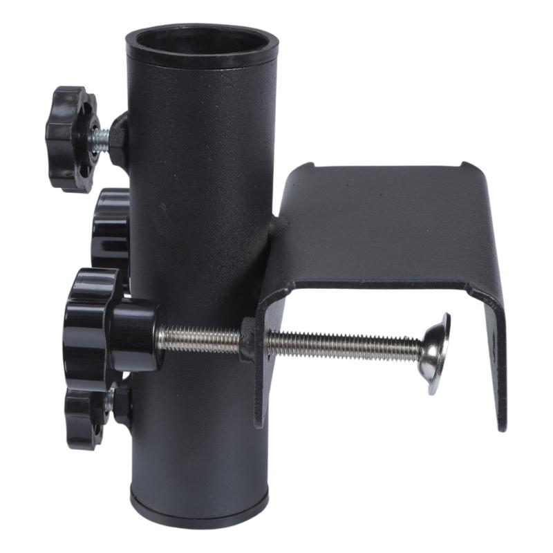 Stable Metal Balcony Railing Mount Parasol Bracket For Outdoor Umbrella Holder With Quick Screw Lock Mechanism