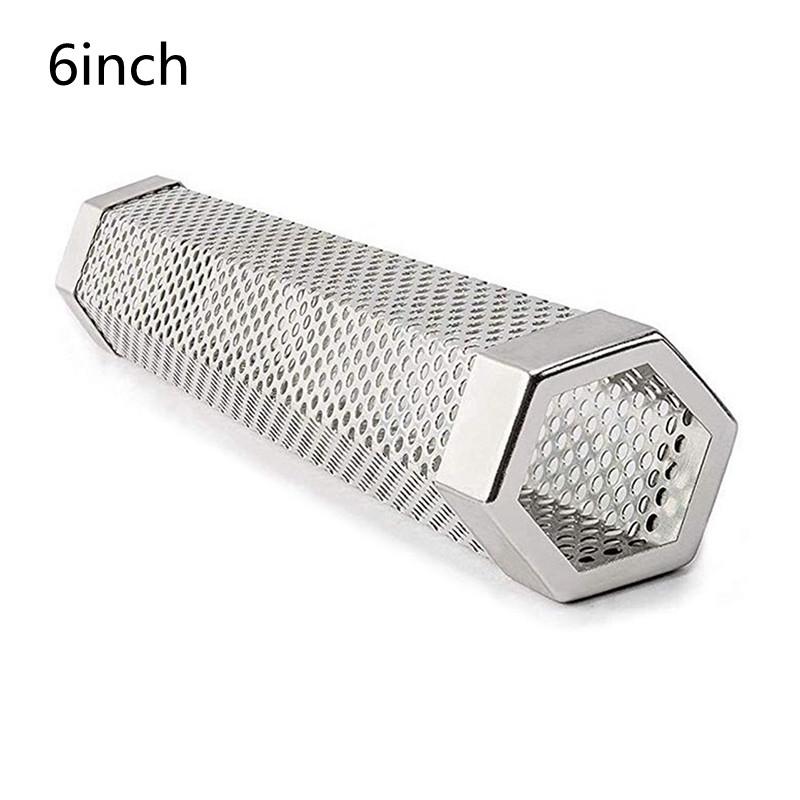 6/12inch BBQ Stainless Steel Accessories Meshes Round Sqaure Perforated Mesh Smoker Tube Grill Generator Smoker Filter Tool