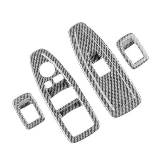 For BMW 3 4 Series M3 M4 2013~ Carbon Fiber 4PCS Panel Trim Window Lock Lift