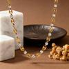 Rhinestone-Embellished Titanium Steel Jewelry Set: 18K Gold Necklace, Bracelet & Earrings for Women