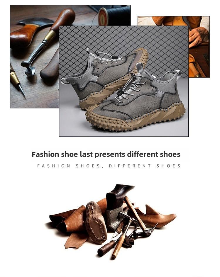 2023 Autumn/Winter Comfortable Hand-stitched Korean Style Genuine Leather Men's Casual Shoes