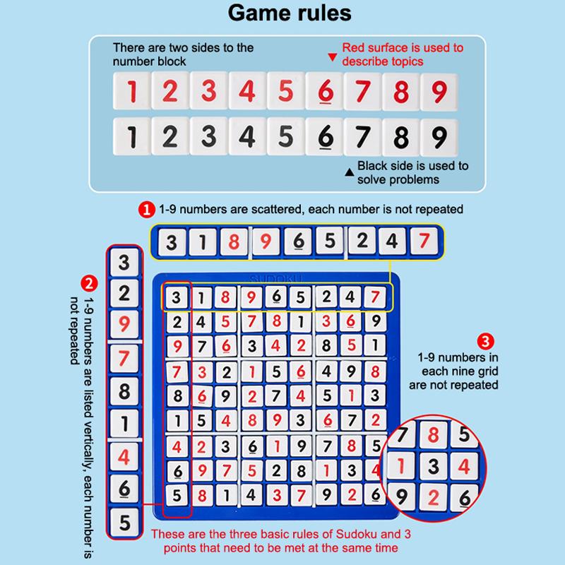 Sudoku Gra Planszowa Montessori Edukacyjne Cyfry Wnioskowanie Gry Logiczne Dla Dzieci Klasyczne Gry Planszowe z Numerami Zabawki