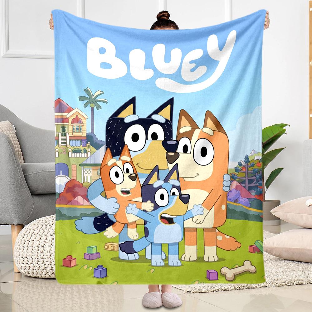 Bluey Family Adventure Blanket Soft & Cozy Perfect for Sofa Picnics Chair All-Season Use Digital Print Unique Gift for Family and Friends Camping
