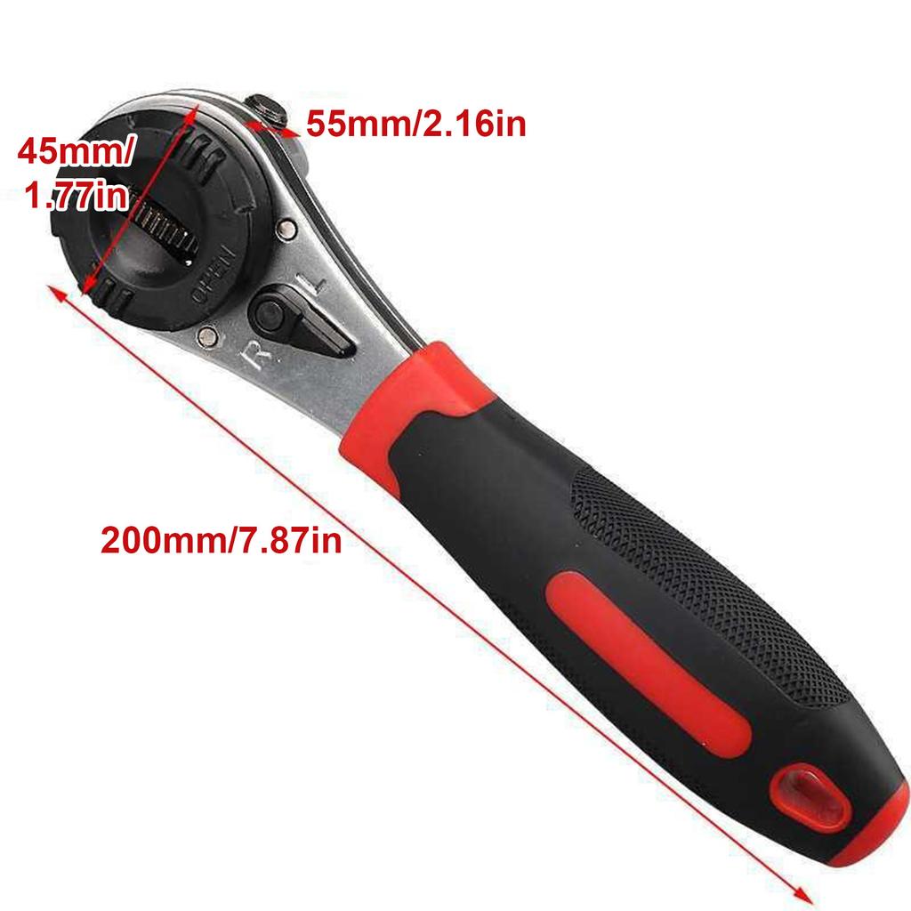 6-22mm Drehmomentschlüssel Verstellbarer Ratschenschlüssel mit rutschfestem Griff Sanitärrohr Ratschenschlüssel Reparaturwerkzeug