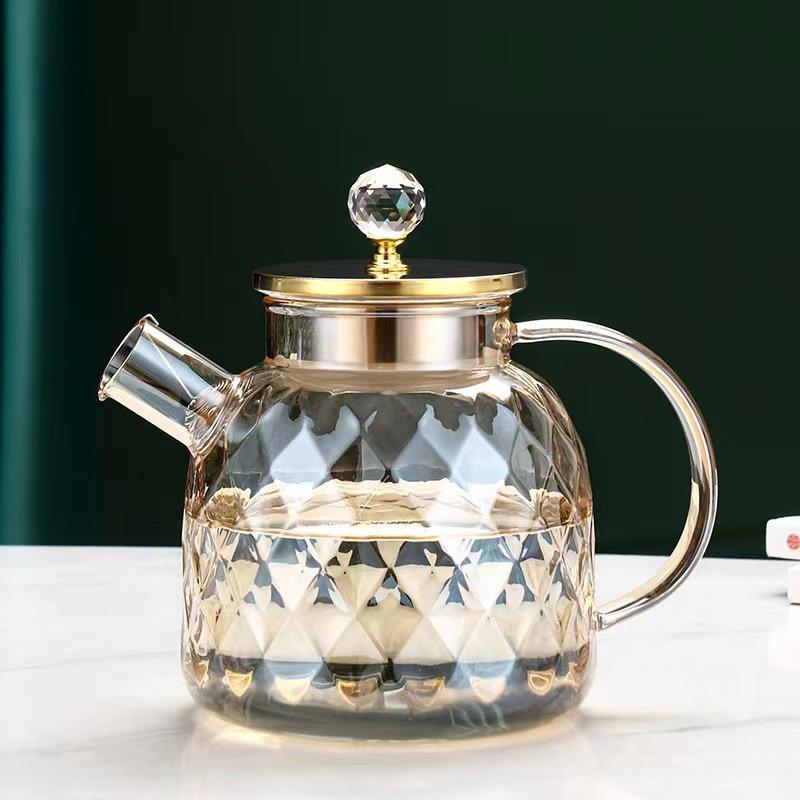 

Elegant High-Temperature Resistant Glass Teapot and Cold Water Jug – Thickened, Large Capacity for Household Use