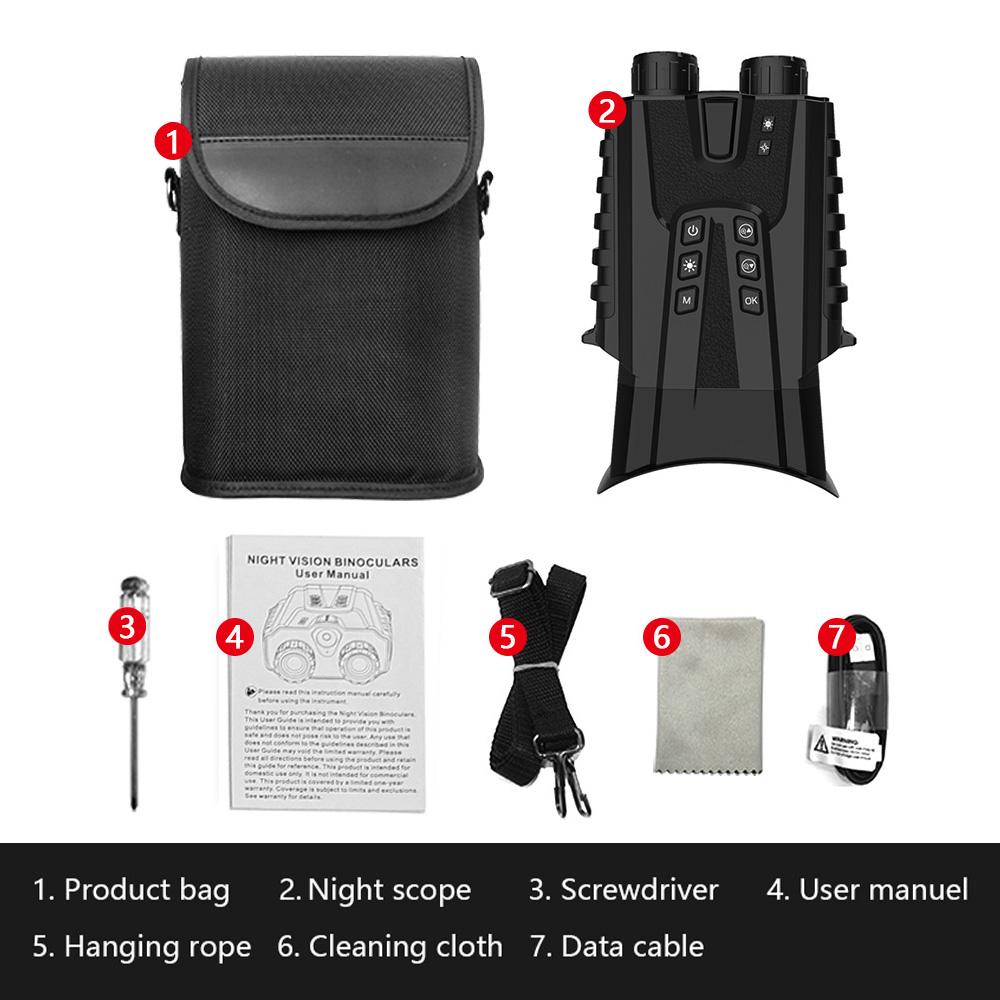 Night Vision Binoculars for Adults with Full Color Night Vision Backlit Buttons 4x Optical Zoom 8x Digital Zoom 250-300m Viewing