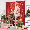 2pcs 2D Flat Printing Merry Christmas Popular Party Window Curtains Merry Christmas Santa Gifts Polyester Without Electricity