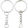 50/100PCS Stainless Steel Metal Blank Keyring Keychain Split Rings with Chain Climbing Buckles Carabiner Keychain Accessories