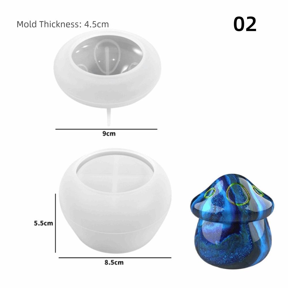 Silicone Mushroom House Silicone Mold 3D Epoxy Resin Mold Reusable Candle Jar Mold  Home Decor 2