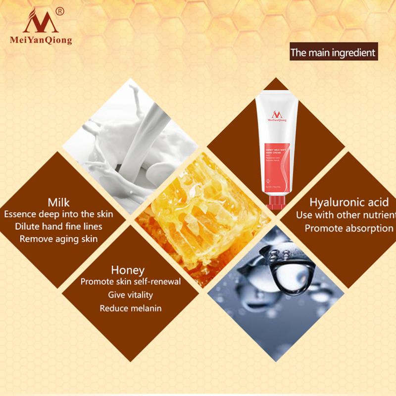 Honigmilch, weiche Handcreme, Lotionen, Serum, Reparatur, nährende Handhautpflege, Anti-Chapping, Anti-Aging, feuchtigkeitsspendende Bleaching-Creme