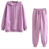 Herbst Winter Damen Trainingsanzug Dicker Fleece-Baumwollanzug 2-teiliges Set Kapuzenpullover Sweatshirt und lockere lange Hosenanzüge