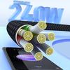 Magnetic Data Cable Braid USB C Cable Retractable Fast Charging Cable for IPhone Laptop Car Charger Travel