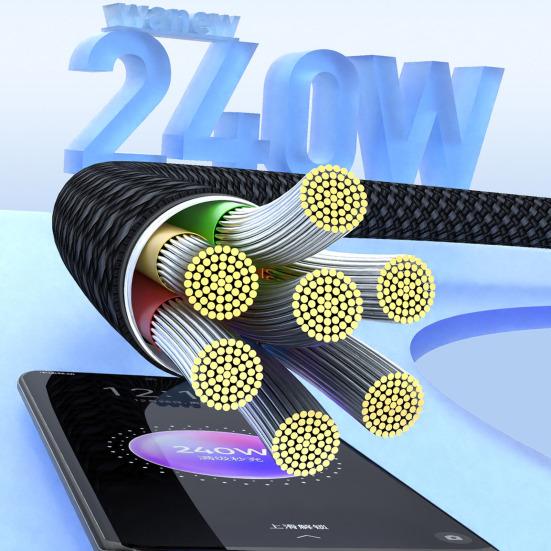 Magnetic Data Cable Braid USB C Cable Retractable Fast Charging Cable for IPhone Laptop Car Charger Travel