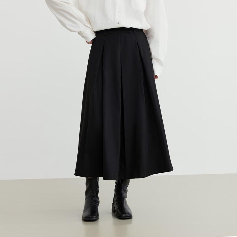 Elva' Island Women's Thickened A-Line Midi Skirt