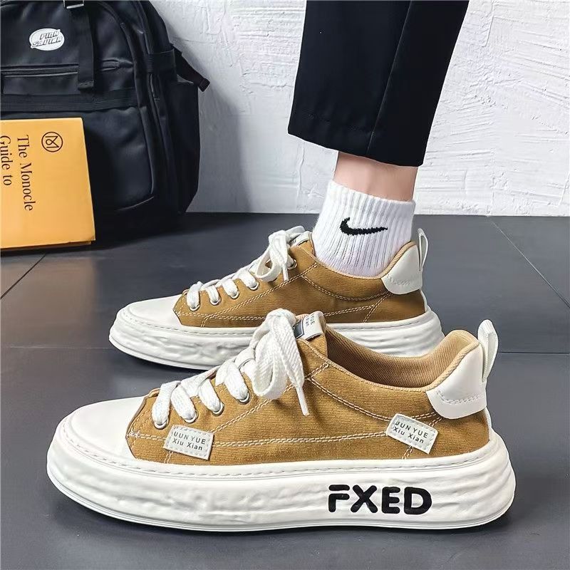 Canvas men's shoes summer breathable casual low-top flat shoes student trend versatile sports design sense niche cloth shoes