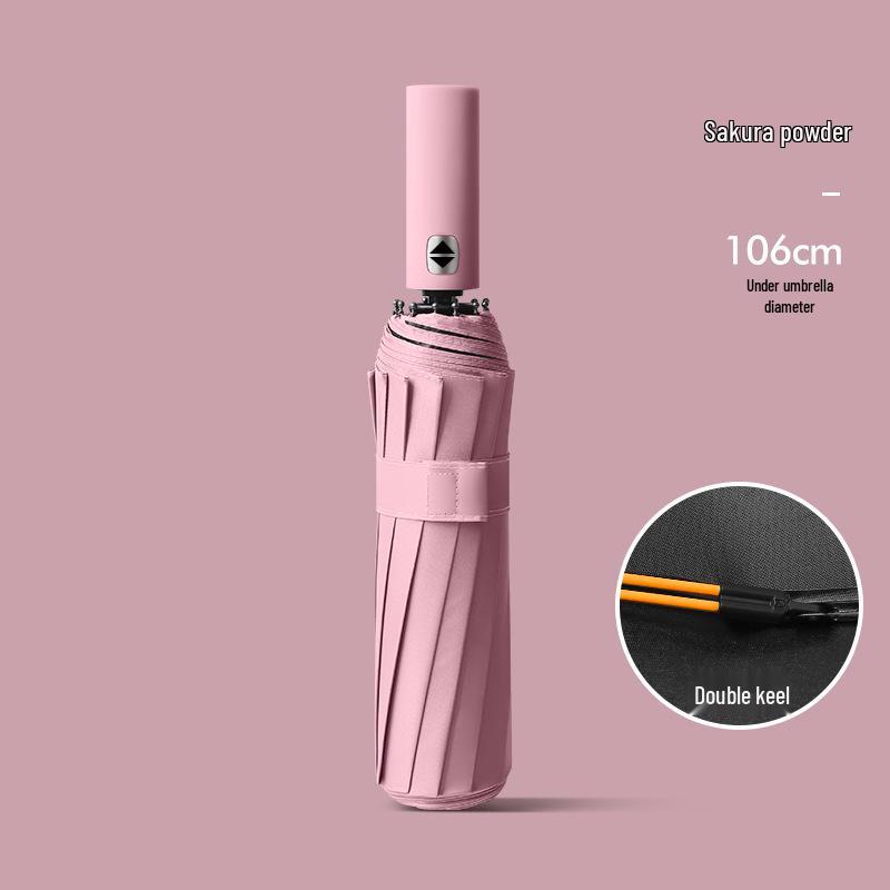 24-Bone Automatic Folding Umbrella: Stylish, Dual-Use Parasol with Sunscreen Protection for Men and Women