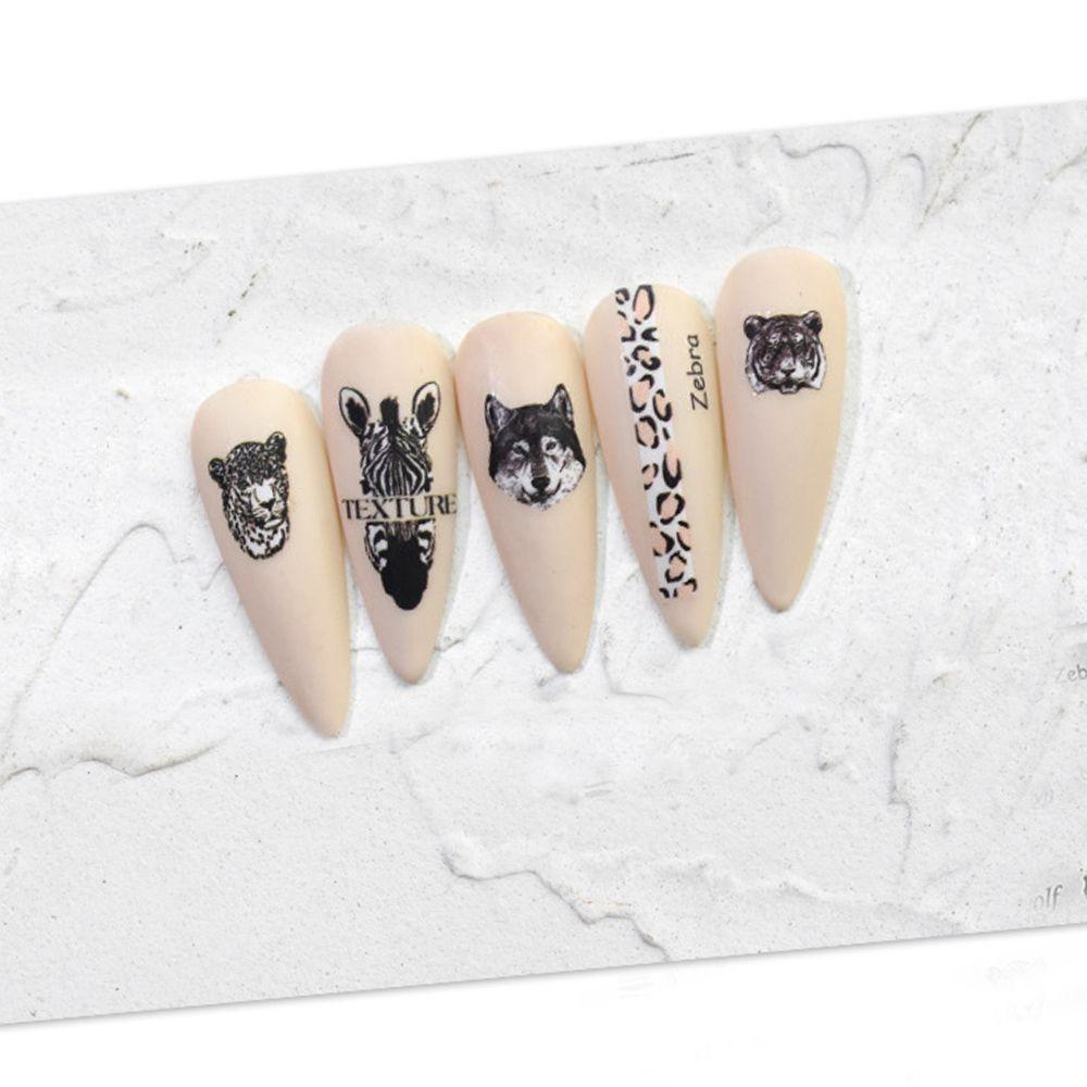 Manicure Animal Stickers Leopard Nail Sticker Nail Art Decoration Adhesive Decals 3D Nail Stickers
