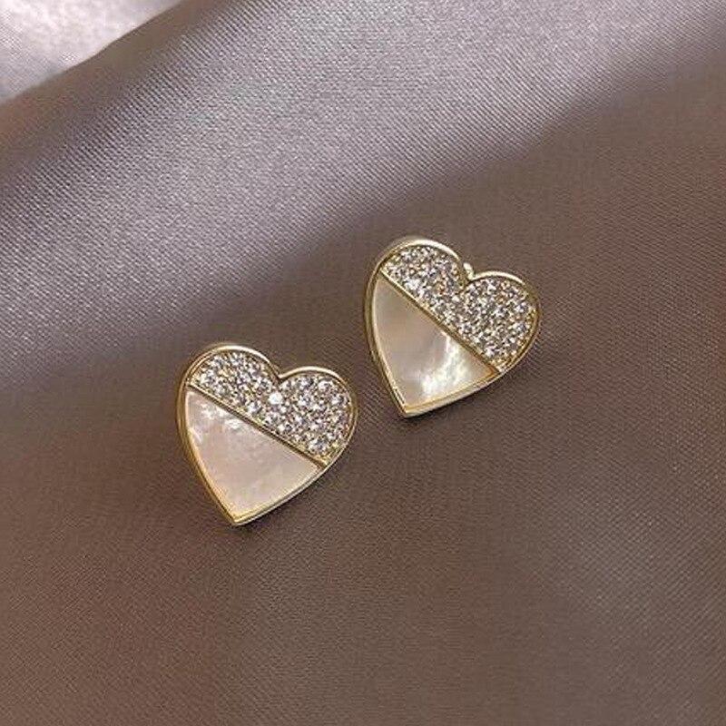 

Серьги-гвоздики в форме сердца из стерлингового серебра 925 пробы в Корейском стиле для женщин и девочек, ювелирные изделия для свадебной вечеринки Pendientes Eh453