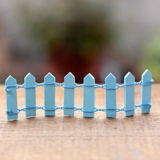 2 Pcs Mini Wood Fence Micro Landscape Ornaments 4x1.2 Inch Miniature Fairy Garden Picket Fence Figurine for Dollhouse Home Garden Plant Pot DIY Crafts
