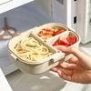 3 Compartment Plastic Bento Box Portable Students Kids Lunch Box Microwave Safe Removable Leak-proof Divided Lunch Container