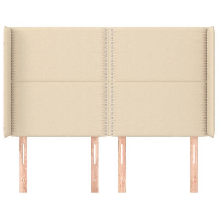 Tête de lit - Modèle oreilles - Crème - 147 x 16 x 118/128 cm - Hauteur réglable