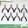 Stainless Steel Precision Needle-Nose Pliers: Non-Serrated, Round-Nose, Angled Cutters for DIY Craft & Jewelry Wire Wrapping
