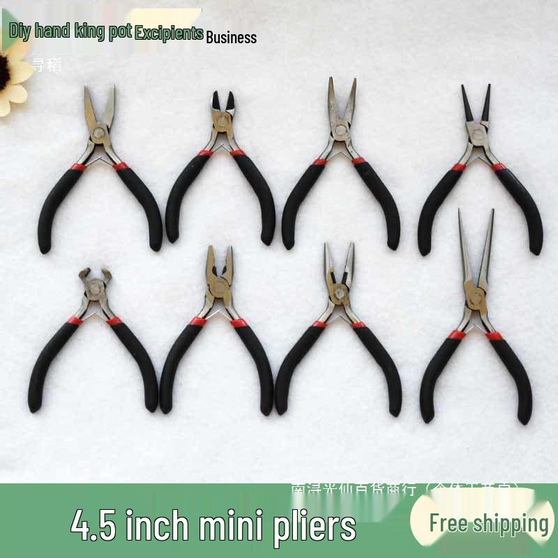 Stainless Steel Precision Needle-Nose Pliers: Non-Serrated, Round-Nose, Angled Cutters for DIY Craft & Jewelry Wire Wrapping