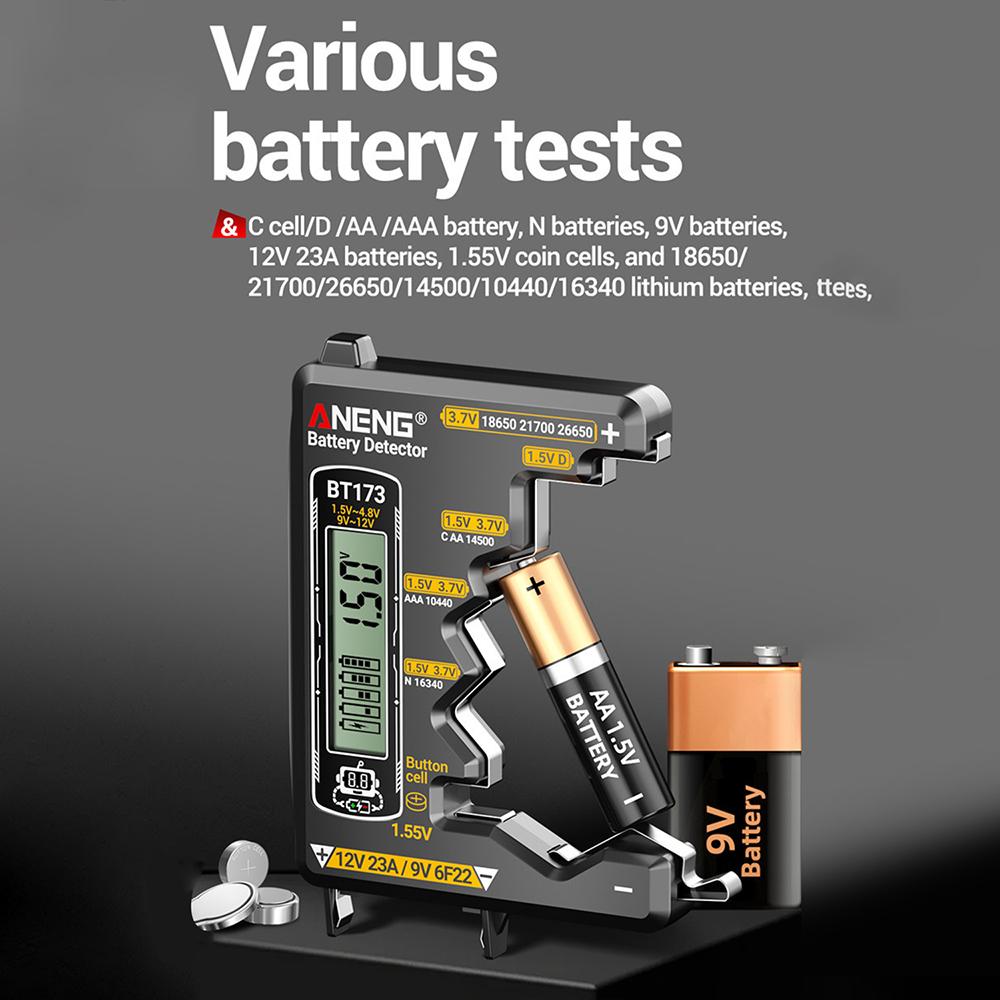 ANENG BT173 Universal Digital Battery Tester Two Detectionin Terfaces C D AA AAA N 9V Button Cell Portable Test Tools