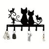Cat Wall Hooks 6 Key Coat Hanger Decorative Organizer Entryway Bedroom Pet Lovers Gift