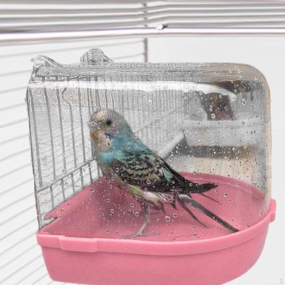 Parrot Hanging Bathtub Shower Cage Transparent Bath for Parrots Budgerigar