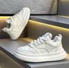 New Shoes In Autumn, Simple Solid Color Leather Heightening Platform Sports and Leisure Shoes