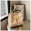 Holiday seaside woven straw bag women's large capacity, new rattan handheld shoulder bag commuter tote bag