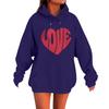 Women's Loose Comfortable Casual Fashionable Love Printed Long Sleeved Sweatshirt