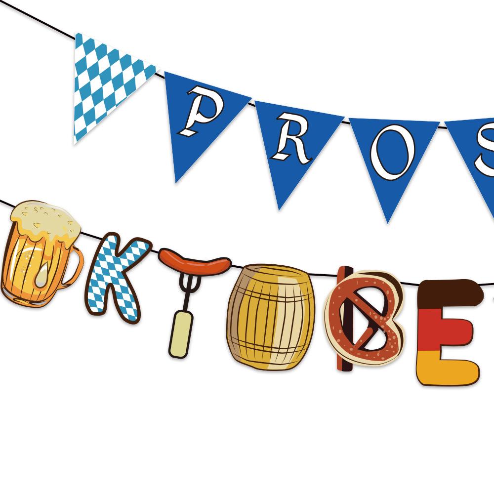 Oktoberfest Party Supplies Paper Banner Bunting Flags Balloons Cake Topper Wish