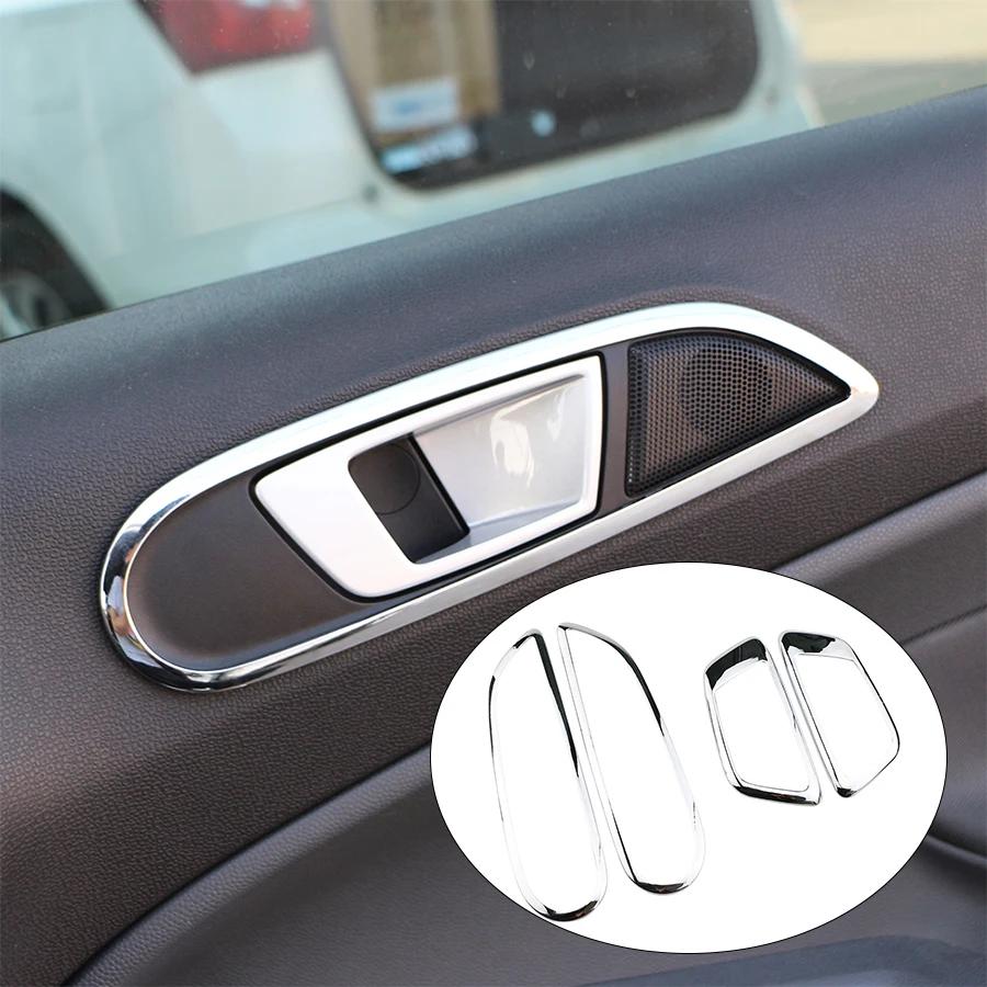 ABS Chrome Inner Trim Door Handle Sticker Steering Wheel Sequins Gear Shift for Ford Ecosport 2012 - 2016 LHD Interior Sticker