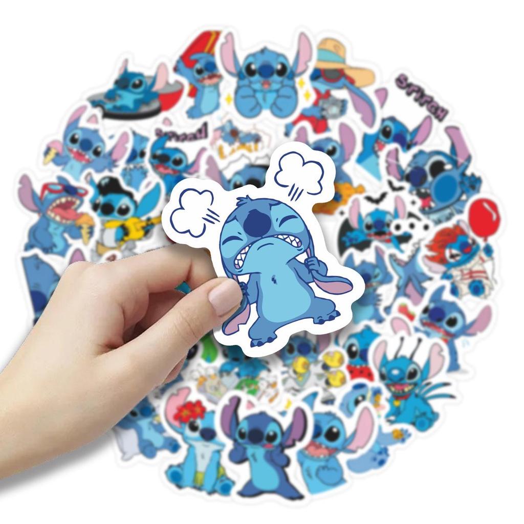 35 Cartoon Stitch Creative Waterproof Stickers for Children's Journals and Stationery Decoration