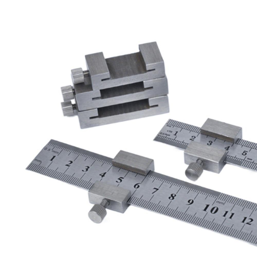 Square Steel Ruler Positioning Block Adjustable Marking Gauge Brass Angle Scriber Line  Measuring