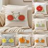 Fruit Orange Lemon Bicycle Cushion Cover Silky Short Plush Double-Sided Printed Pillow Case for Sofa All Seasons Home Decor Gift