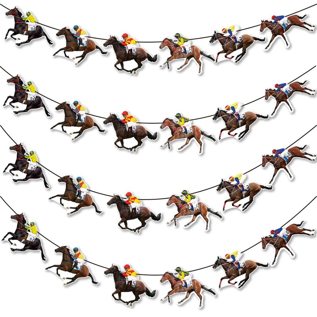 Horse Racing Party Banner Garlands International Horse Racing Theme Party Decoration Happy Boys Horse Birthday Party Decor